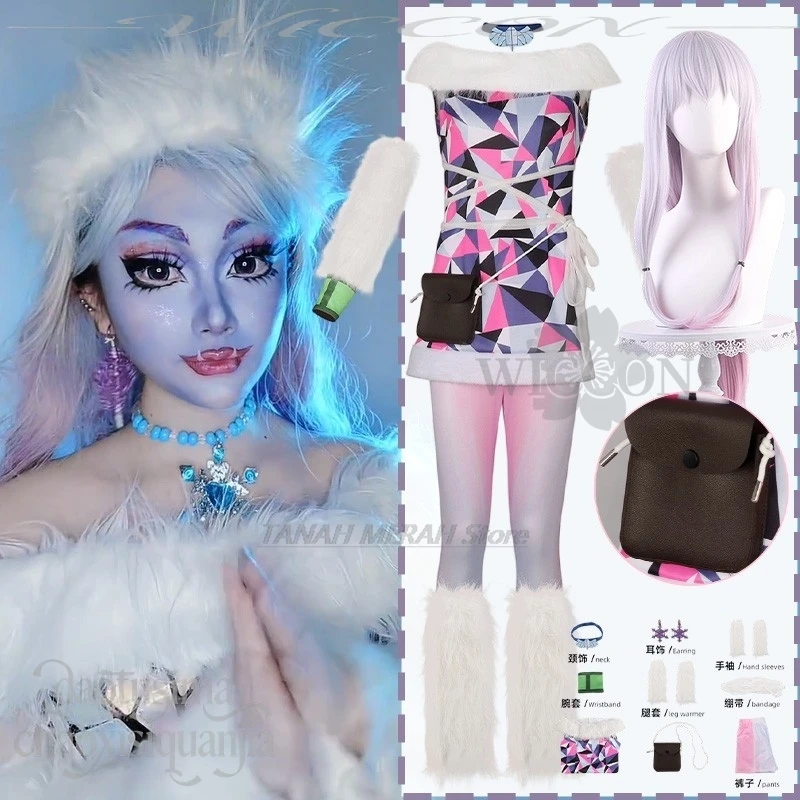 

Anime Cosplay Hot Zombie Snow Girls Abby Costume Jirai Kei Girls Winter Sexy Mini Skirt Furry Suit Christmas Party Uniform Dress