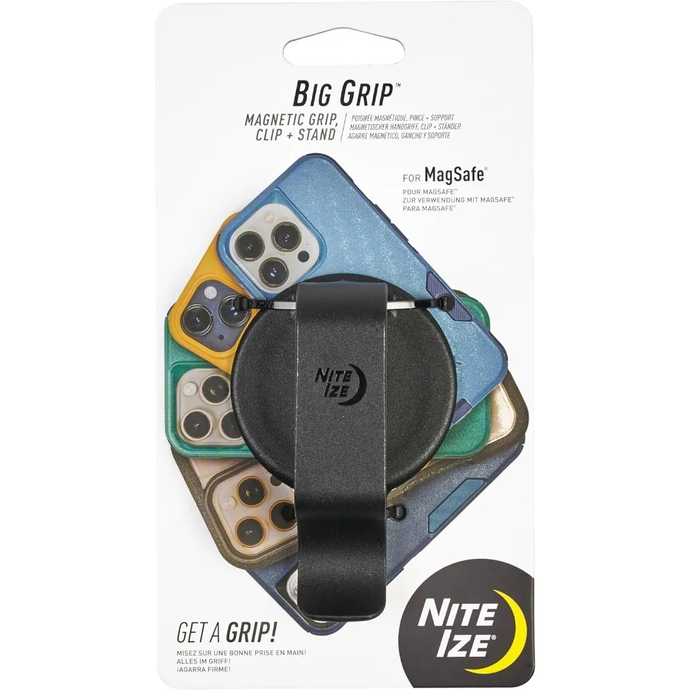 

Magnetic Phone Holder with Stand and Clip for Backpacks Belts and Pockets Compatible with MagSafe