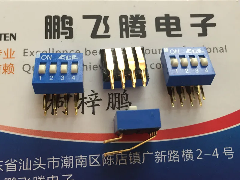 

1PCS Original Taiwan ECE Bairong EDG104SRA dial code switch 4-bit key type bent foot side dial 2.54mm