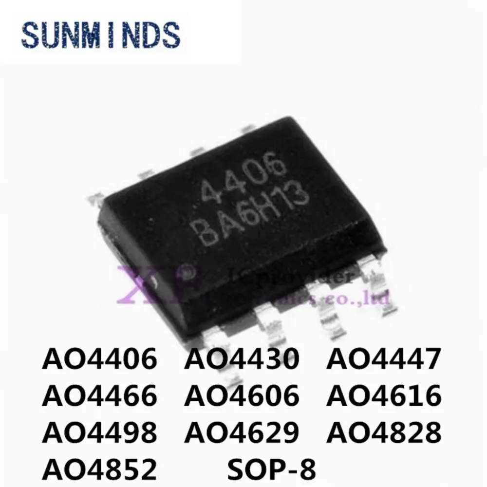 SUNMINDS 20Pcs  AO4406 AO4430 AO4447 AO4466 AO4606 AO4616 AO4629 AO4828 AO4852 AO4498 for Power module