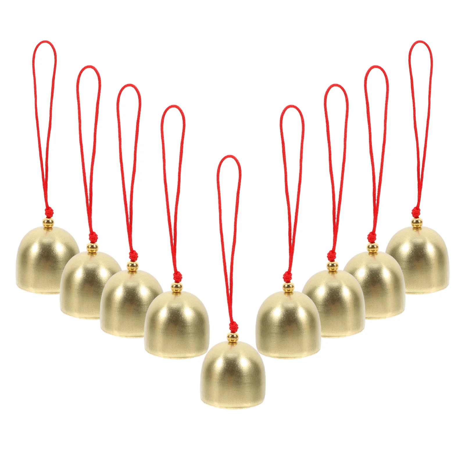 

10Pcs Metal Bells Red String Rustic Vintage Decor Crafts Wind Chimes Holiday Farmhouse DIY Mini Cow Bells Bell Ornaments