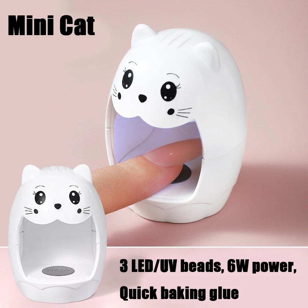 Mini lampa UV do paznokci żelowych, 6W lampa UV LED do pojedynczego palca, przenośna mała profesjonalna lampa do szybkiego utwardzania, kompaktowa konstrukcja do użytku domowego