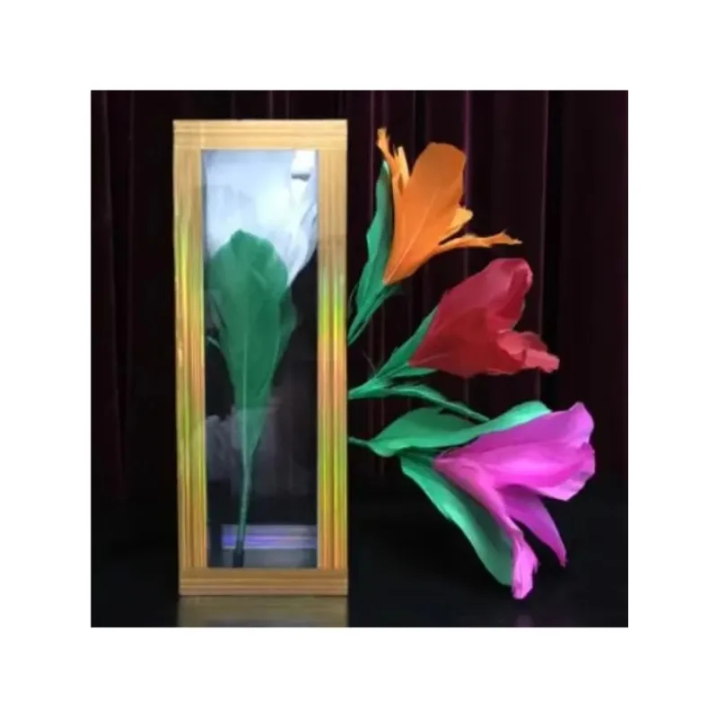 Flower From Crystal Tube Crystal Clear Magic Tricks for Magician Stage Flower Appearing Clarity Tube Illusion Mentalism Funny