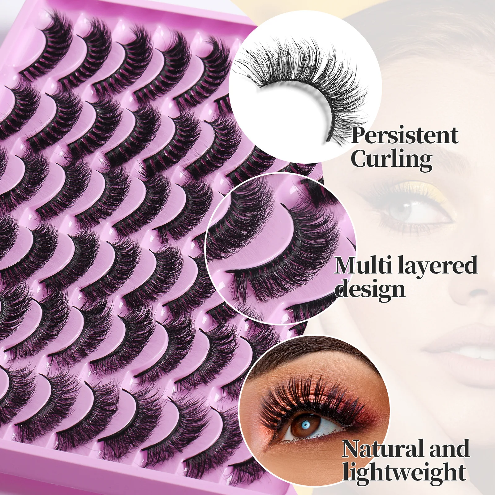 30 Pairs of Hot-selling Imitation Mink Hair False Eyelashes Messy Fried Thick Imitation Eyelashes Wholesale