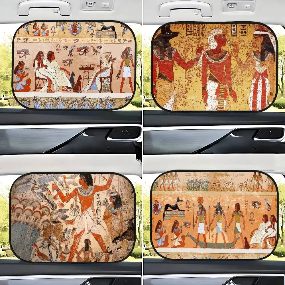 

Ancient Egyptian Mural Generic Car Window Shades Sun Covers Seat Sun Protection Static Cling Cars Shades Blackout For Vehicles
