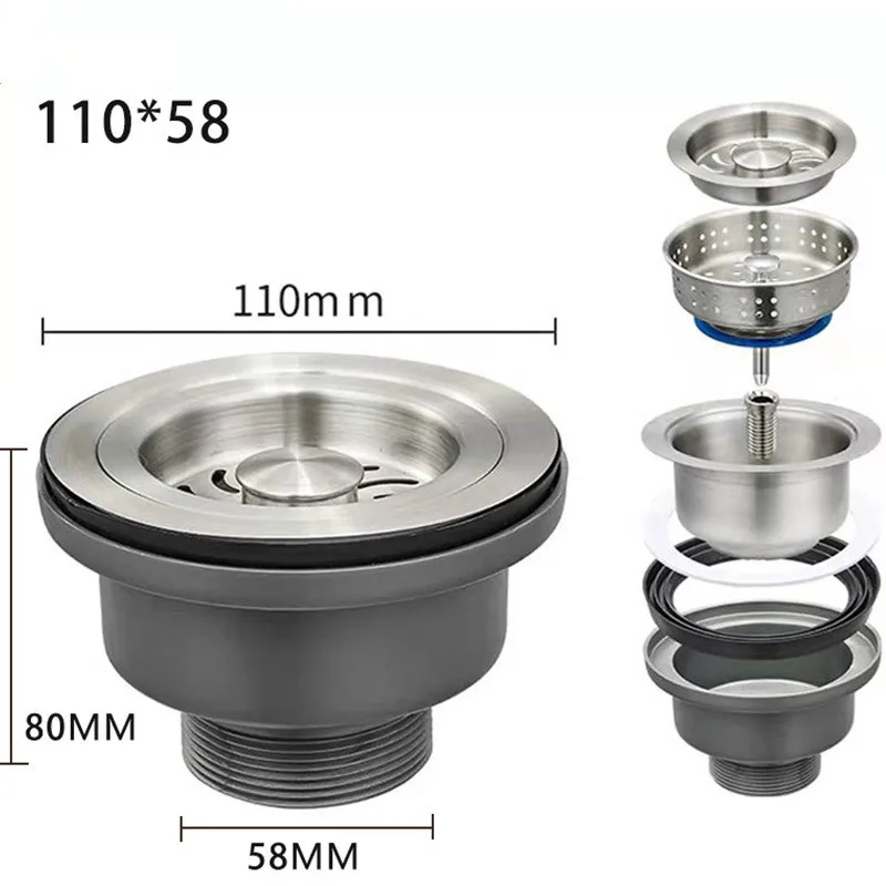스테인리스 스틸 채반 대야 싱크대 배수구, 채반 리치 바구니, 폐기물 플러그, 스토퍼 필터