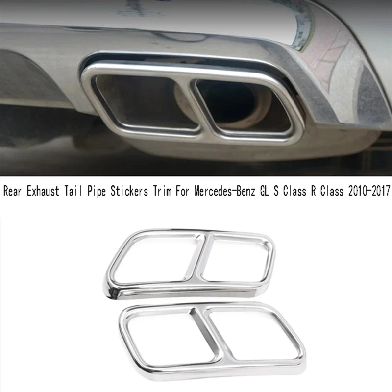 Car Rear Exhaust Tail Pipe Stickers Trim For Mercedes-Benz GL S Class R Class 2010-2017 Muffler Part