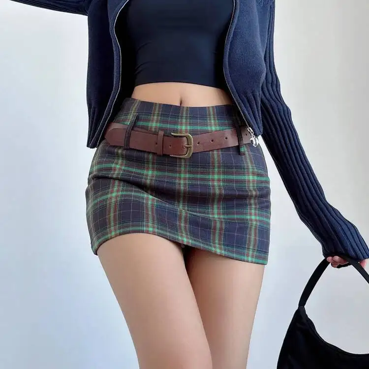 American Preppy Style Short Skirt Women's 2026 Winter New A-line Half Skirt streetwear fashion women skirts 2026 0PB4