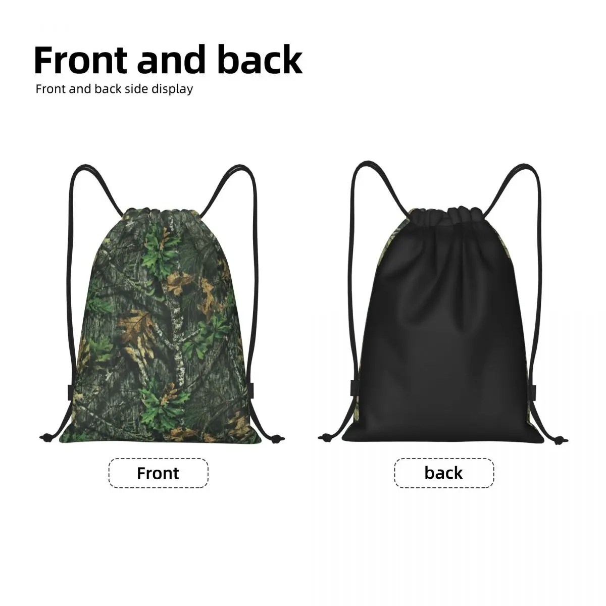Mossy Oak Obsession Turkey Hunting Camo Drawstring Backpack Sports Gym Bag for Men Women Training Sackpack