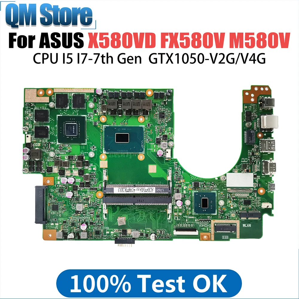 

Материнская плата X580VN для ноутбука ASUS X580VD N580V N580V NX580V FX580V M580V, процессор I5 I7 7th GTX1050 MX150 GPU DDR4