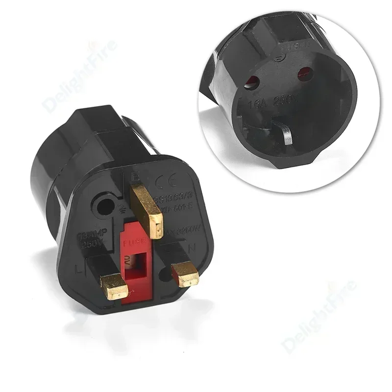 1 Uds. Adaptador de enchufe de Reino Unido a la UE 250V 13A Corea Euro 2 pines a Gran Bretaña enchufe de 3 pines conversión enchufes eléctricos