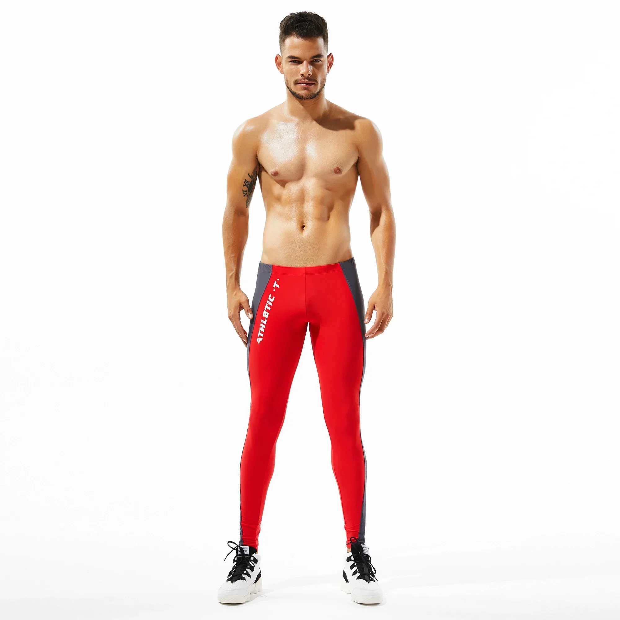TAUWELL-Men\'s Wear Resistance Tights, Stretch Workout Fitness, Long Leggings, Compress Fitness, Nylon Long Johns