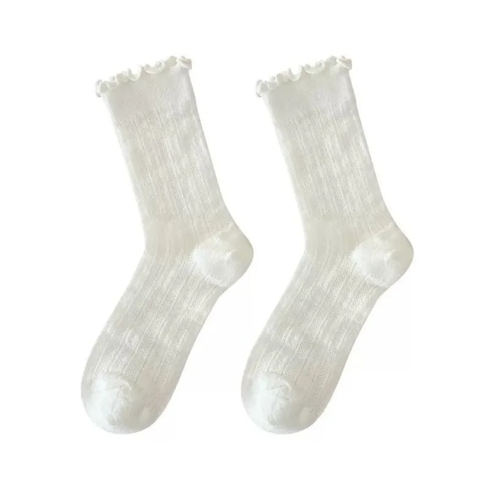 Fashion Style Hollow Mesh Mid Calf Socks For Women Quick Drying Breathable Thin Female Stocking Summer Socks