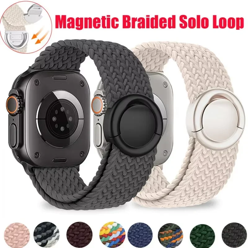 Geflochtenes Schlaufenarmband für Apple Watch Ultra 2 49 mm Magnetband für iWatch Serie 10 42 mm 46 mm 9 8 SE 5 4 38 mm 40 41 mm 44 mm 45 mm
