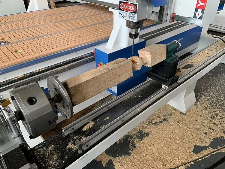 Factory Supply High Precision Woodworking Engraving Machine Wood 4 Axis Cnc Router view 3