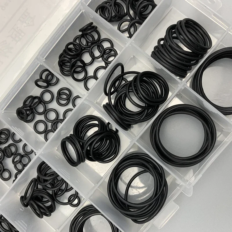 Black NBR O Ring Kit OD 6mm-30mm CS 1.5mm Waterproof Oil-resistant abrasion resistance sealing Gasket Plastic Storage Box