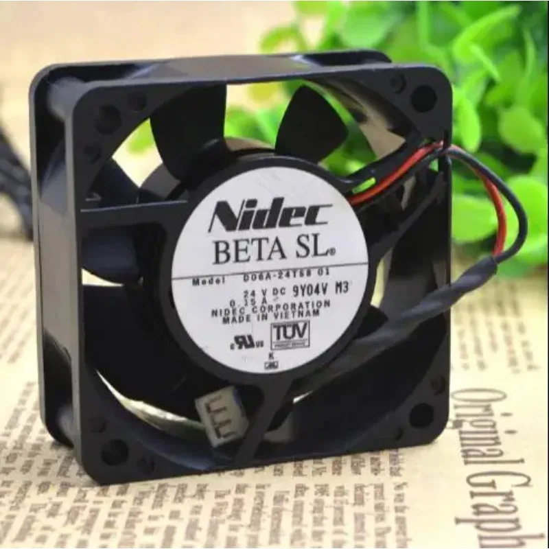 JFG For Original D06A-24TS8 01 0.15A 60*60*25MM 24VDC 2 wire inverter fan