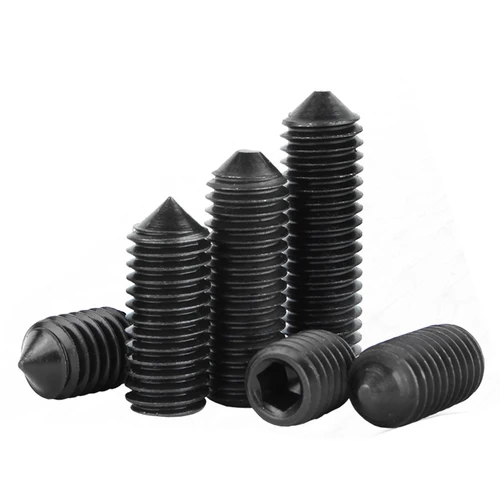 Imagen 2 del producto 10 Uds M2.5 M3 M4 M5 M6 M8 M10 grado 12,9 negro acero al carbono hexagonal punta cónica juego de larva tornillo de extremo cónico DIN914