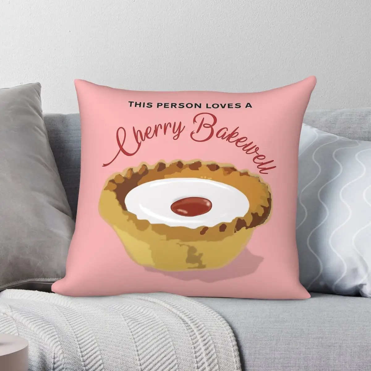 This Person Loves A Cherry Bakewell Square Pillowcase Polyester Linen Velvet Creative Zip Decorative Home Cushion Wholesale 18