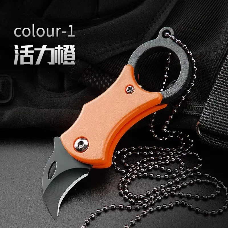 Mini Fox-Sharp Self-Defense Folding Claw Knife, Carry Courier Keychain, Open Box, Portable Key, Outdoor, Send 5 Blades