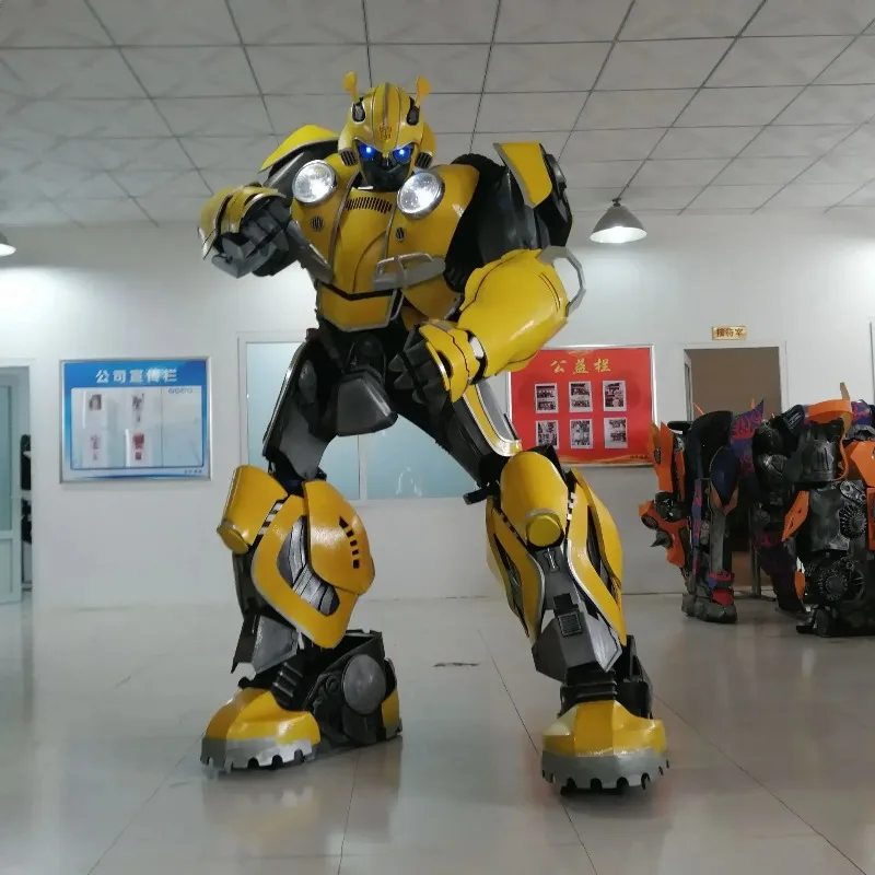 【Popular】NEW Bumblebee 1:1 Human Size Easy Wearing Movie Cosplay Re Dino Adult  Costume Wearable Transformation Anime Suit