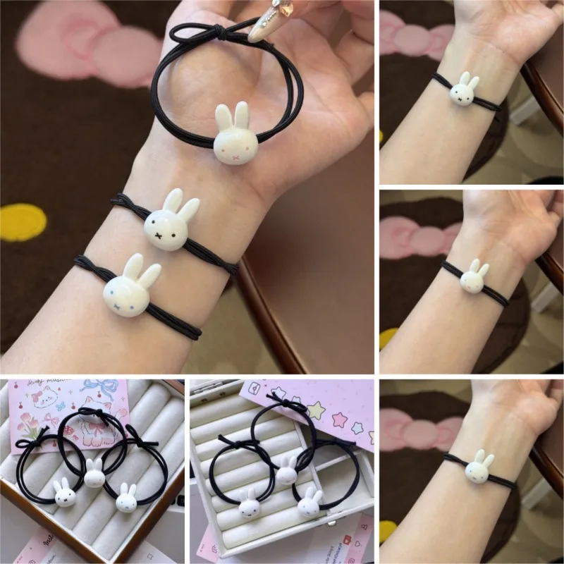 

10PCS Hot Cartoon Miffy Series Hair Rope Creativity Exquisite Cute Girls Hair Tie High Elasticity Hair Rope