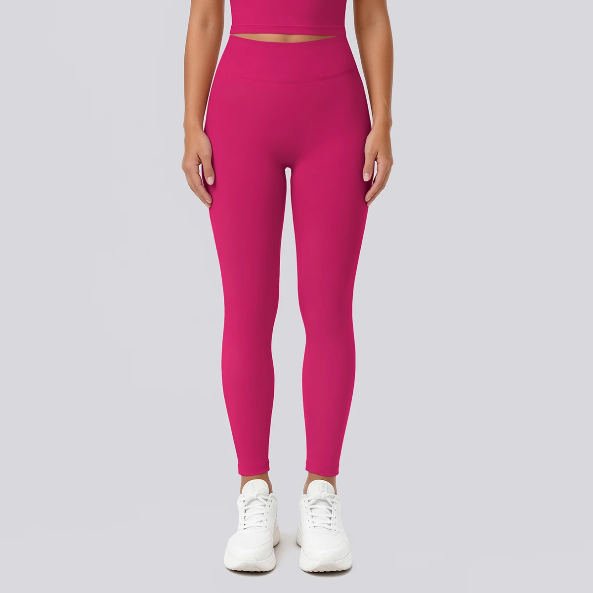 Hochtaillierte, schnelltrocknende Yoga-Hose für Damen, Fitness-, Lauf-, Rad- und Workout-Leggings, einfarbige, formgebende Sport-Hose – Detail 38