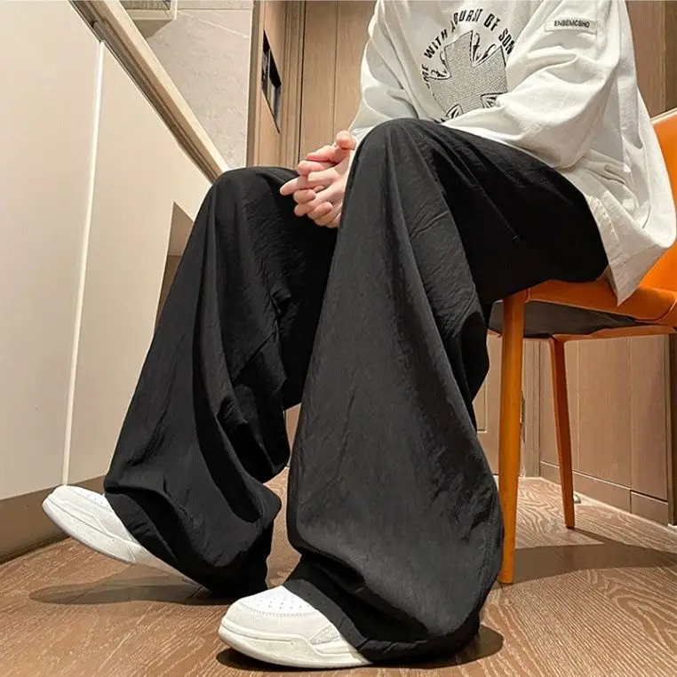 Apricot  pants for women's summer new high waisted slimming  casual straight tube thin  cotton linen wide leg pants trendy