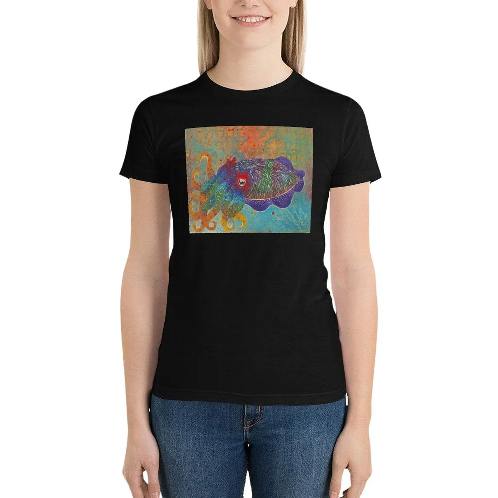

Let's Cuttle T-Shirt cute clothes summer clothes plus size tops Women tops