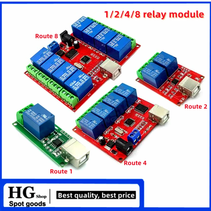 5V 12V 24V  1 2 4 8 Channel USB Relay Control Switch Programmable Computer Control For Smart Home PC Intelligent Controller