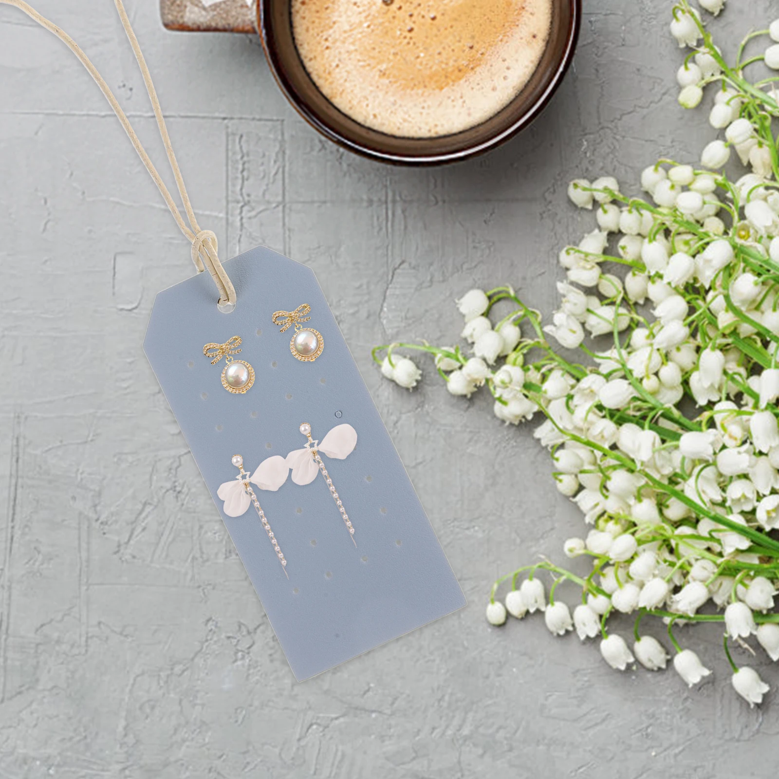 

2Pcs Double-Sided PU Earring Display Card Jewelry Holder Organizer Portable Stand for Earrings and Small Accessories