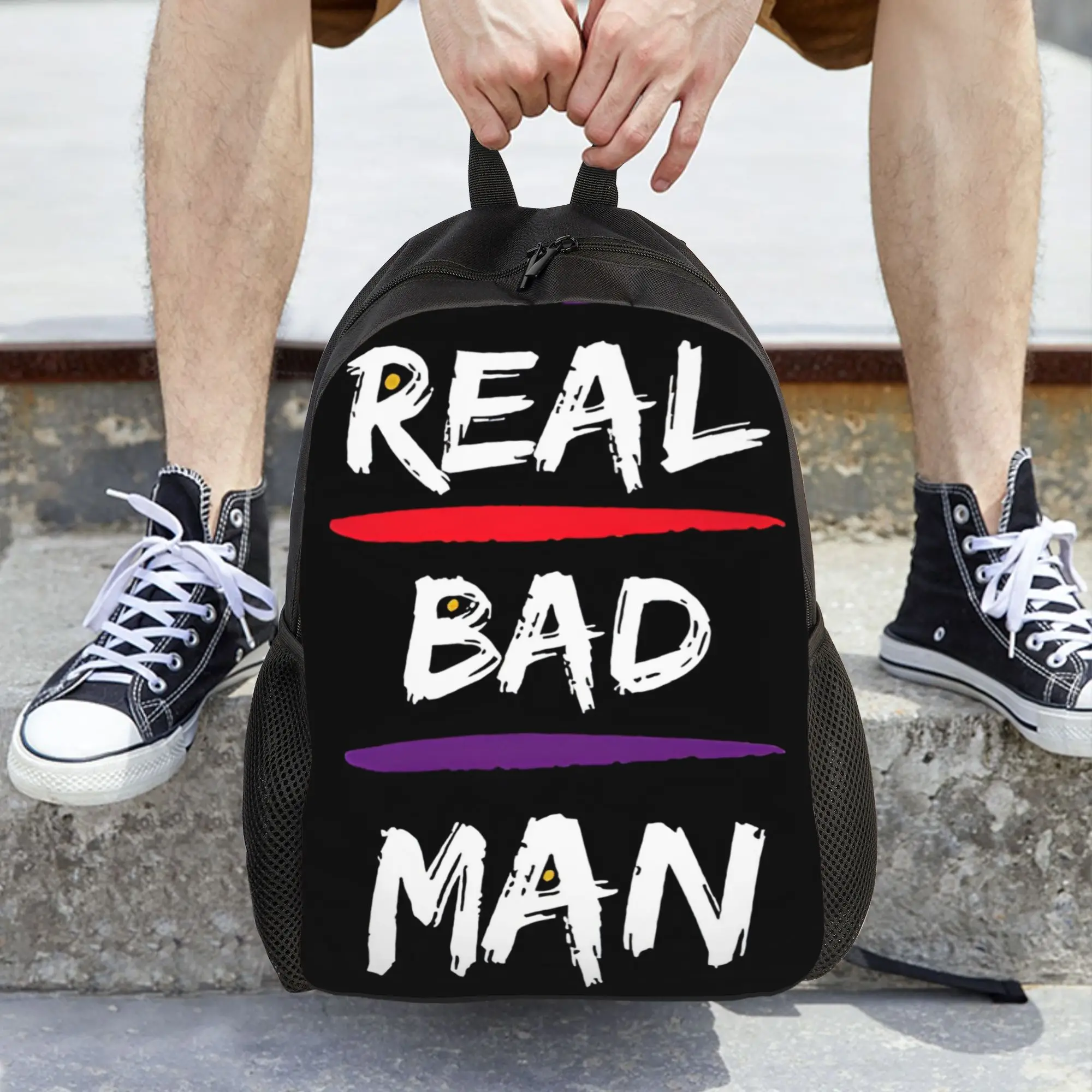 Fashion Real Bad Man backpack  mochila Light Hiking Large Capacity Rucksack