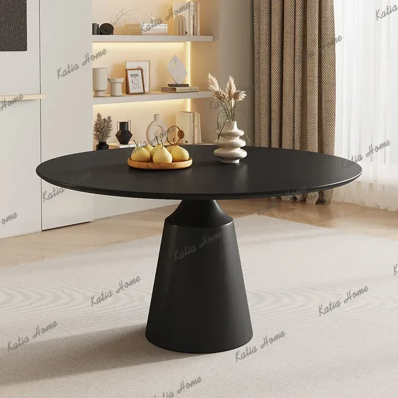 LD Slate Round Dining Table Household Small Apartment Minimalist Dining Table Accent Creative Home Furniture