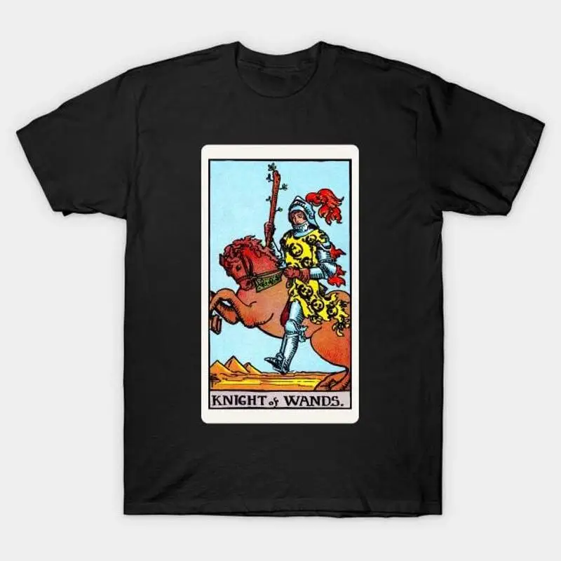 

Card 33 Knight Of Wands Rider Waite Smith Tarot T Shirt S 5XL Fast Shipping