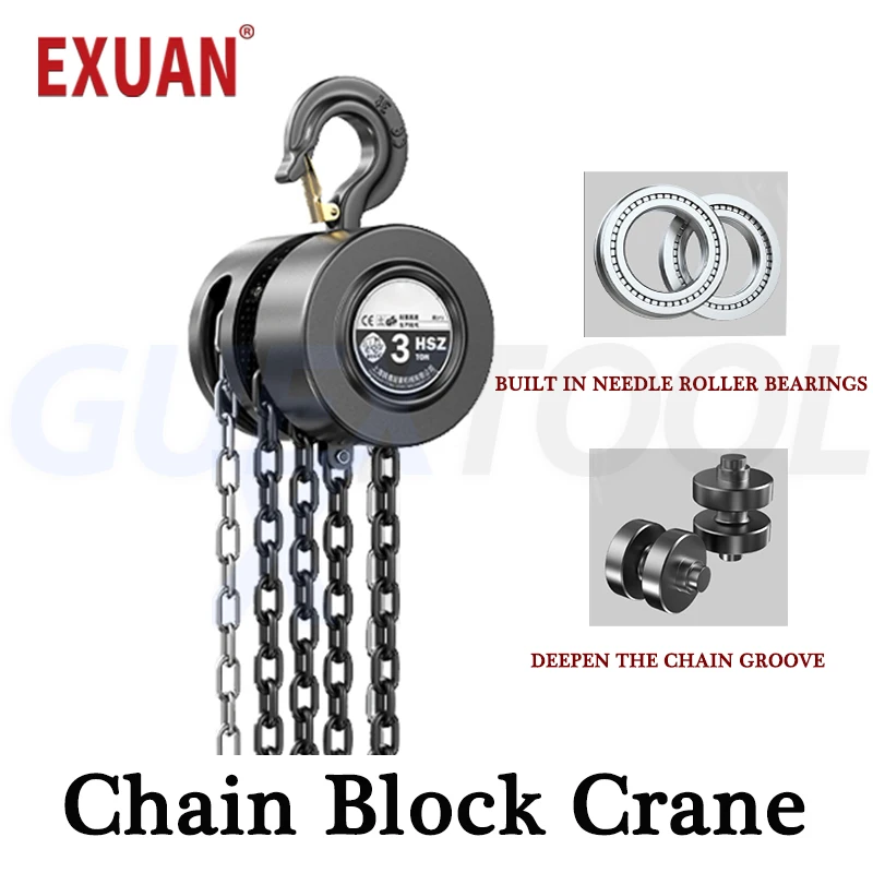 Hand Chain Hoist Construction Lifting Tools Manual Chain Block Heavy Object Handling Winch 1/2Ton Capacity Alloy Steel Capstan