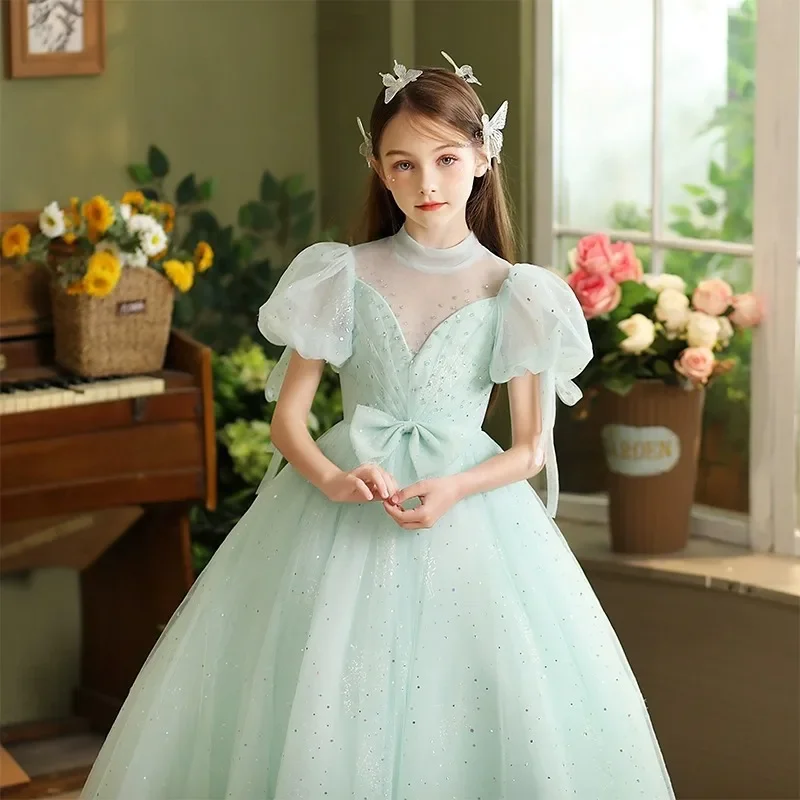 

2024 Luxurious Teens Gala Dress Infants Girl Princess Sequins Ball Gown Children Formal Evening Dresses Kids Prom Wear