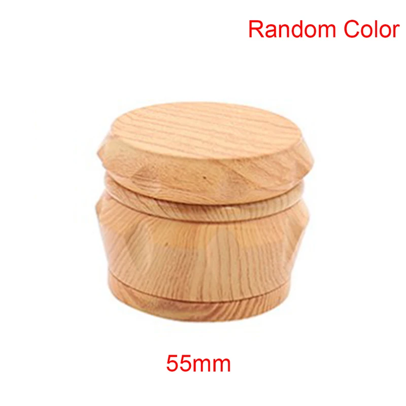 1PCs 40/55/63mm Wood Herbal Herb Tobacco 4 Layers Spice Grinder Smoke Grinders Tobacco Cigarette Grinders Color Mixing