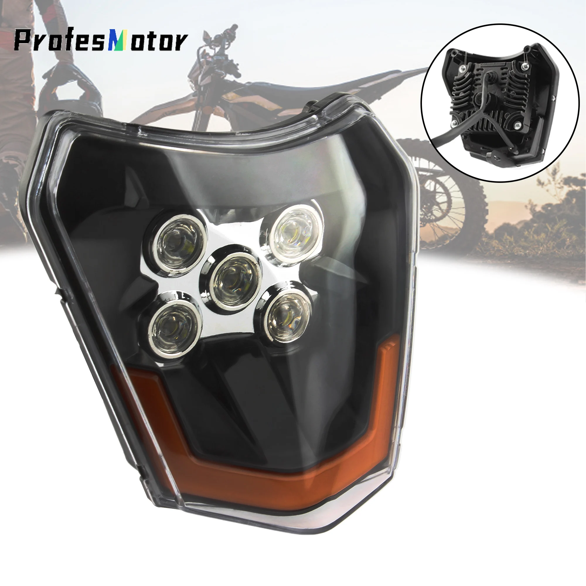 

For KTM EXC Motorcycle LED Headlight Lamp Wick Enduro XC SX SXF XCW EXCF 125-500 2016-2023 Dirt Bike Accessories Supermoto