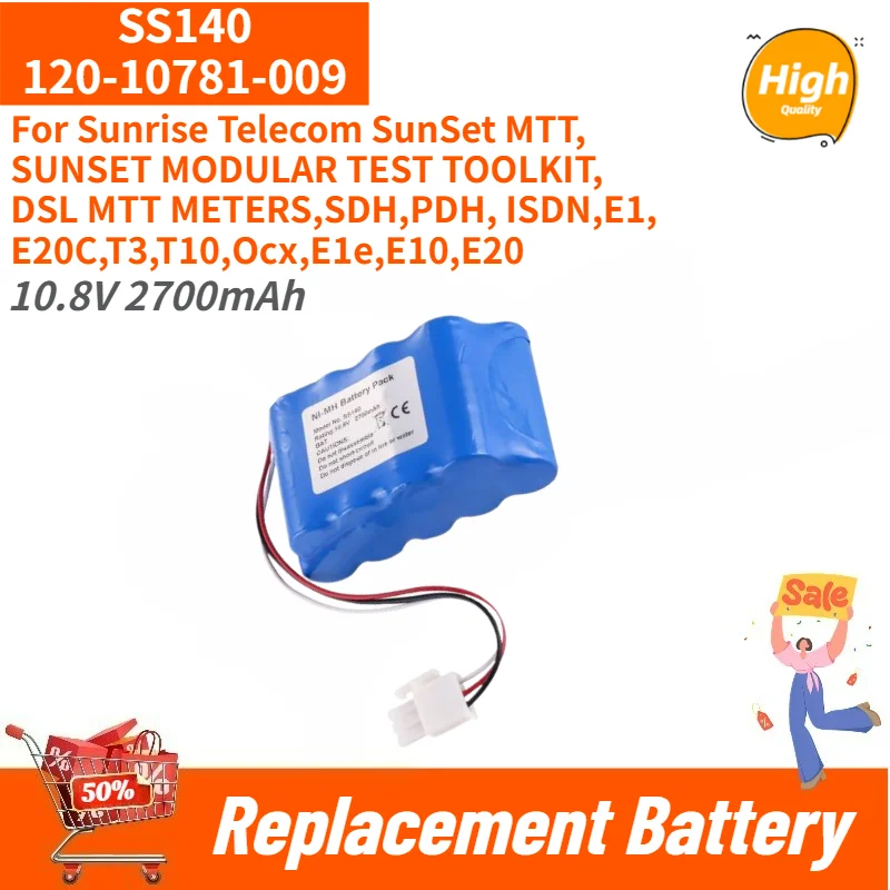 

High Quality SS140 120-10781-009 Battery 10.8V 2700mAh For Sunrise Telecom SunSet MTT,E20C,T3,T10,Ocx,E1e,E10,E20,Tester Battery