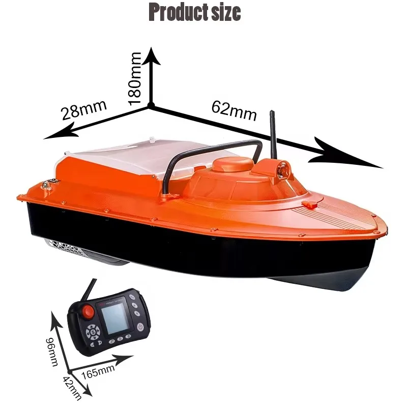 20A Oranje Fishfinder met twee batterijen Karpervissen Sonar Fishfinder Voerboot Gps-stuurautomaat