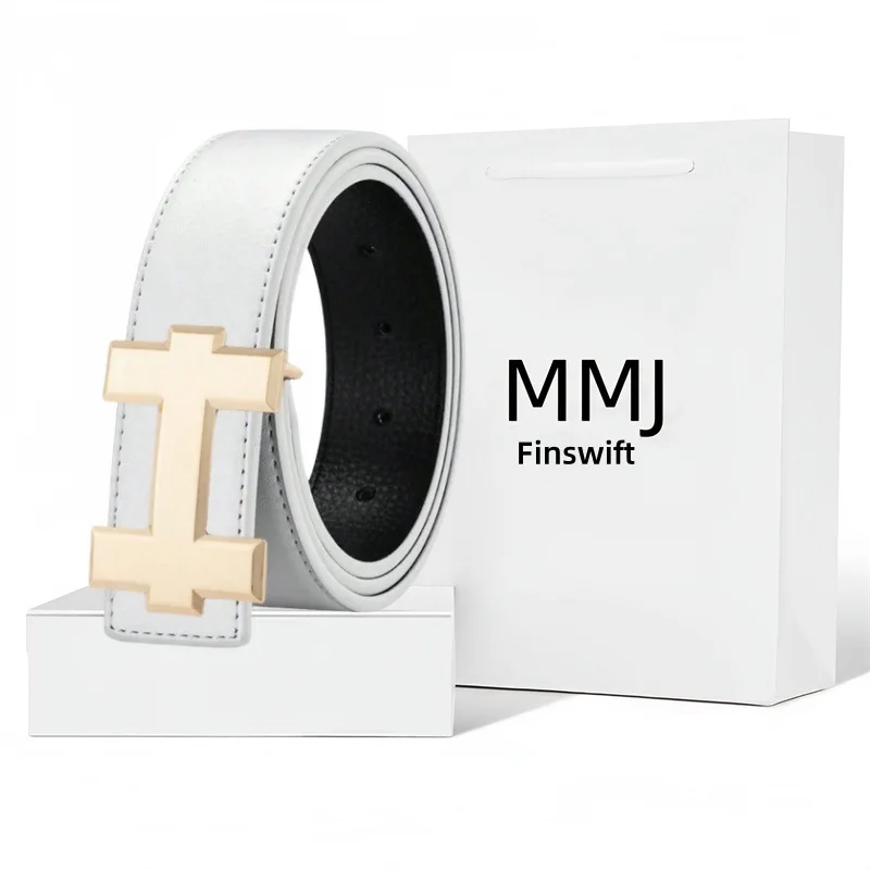 Универсальный мужской и женский ремень с H-логотипом. Модный универсальный ремень с гладкой пряжкой для джинсов. Подходит для молодых работников.