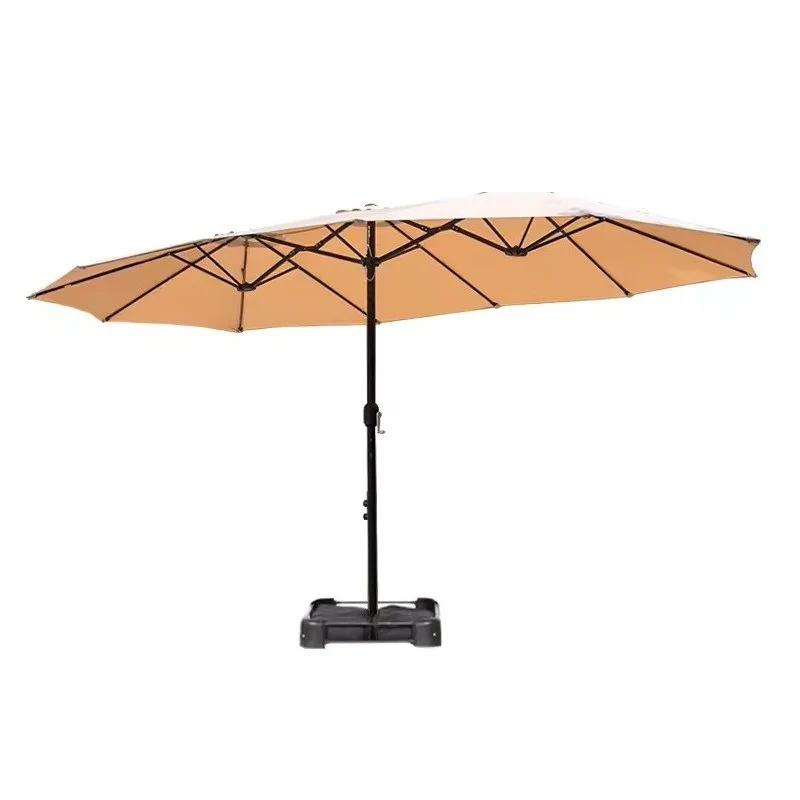 

Commercial Large Sun Umbrella Outdoor Parasol Three-Head Roman Umbrella Rectangular Courtyard Center Patio Umbrellas With Logo