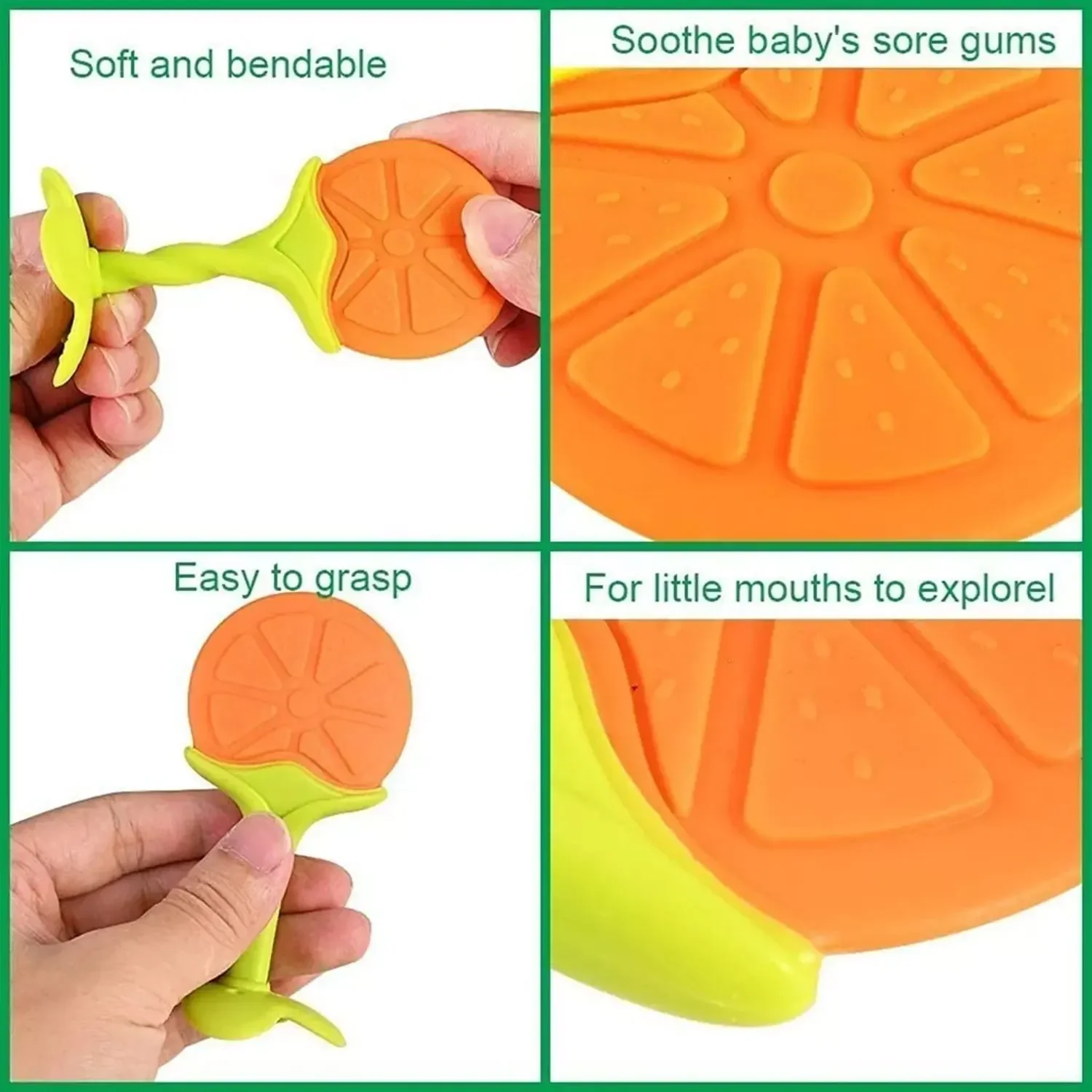 Baby Silicone Training Toothbrush BPA Free Banana Shape Safe Toddle Teether Chew Toys Teething Ring Gift Infant Baby Chewing