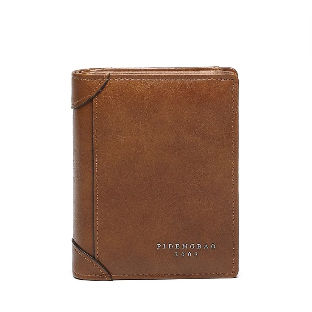 

Korean Fashion Short PU Leather Wallets Multi Function Zipper Pouch Men Clutch Bag Vintage ID Credit Card Coin Purse Male Women