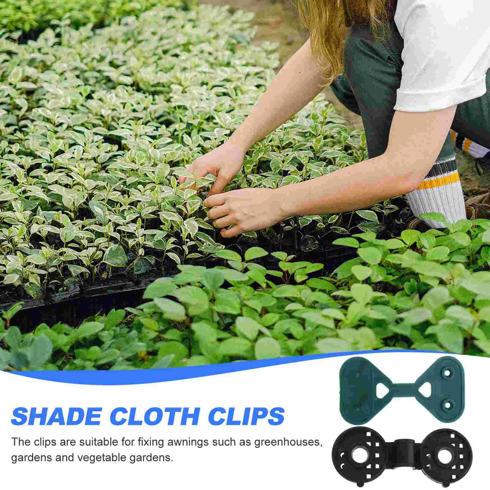 20 Pcs Sunshade Clips for Shade Cloth Clips Garden Greenhouse Netting PE Retaining Cloth Folder Fixing Clamp