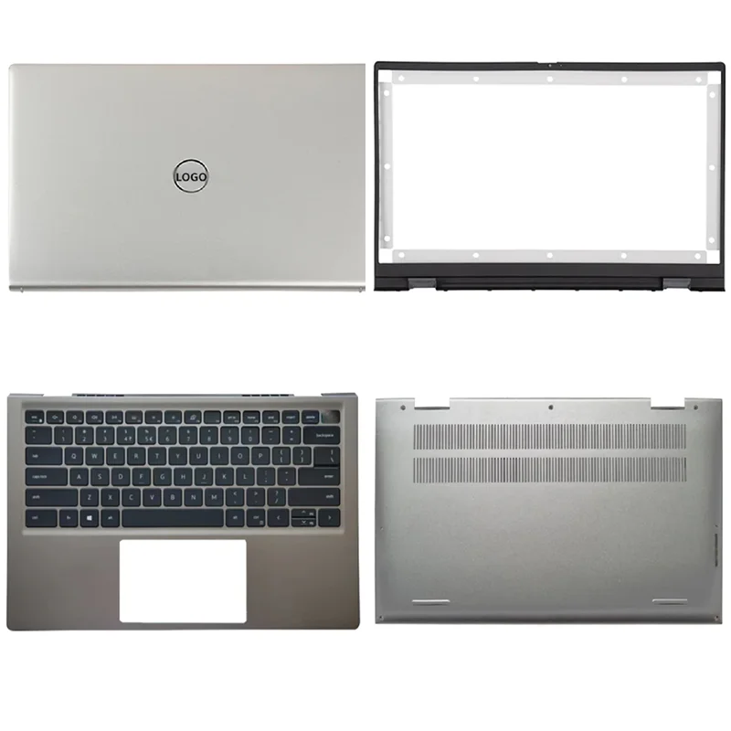 

Новинка для ноутбука Dell Inspiron 14 5410 5415 5418, задняя крышка ЖК-дисплея, передняя панель, петля, клавиатура, подставка для рук, нижняя деталь 0CYT45 6M9P, серебристый