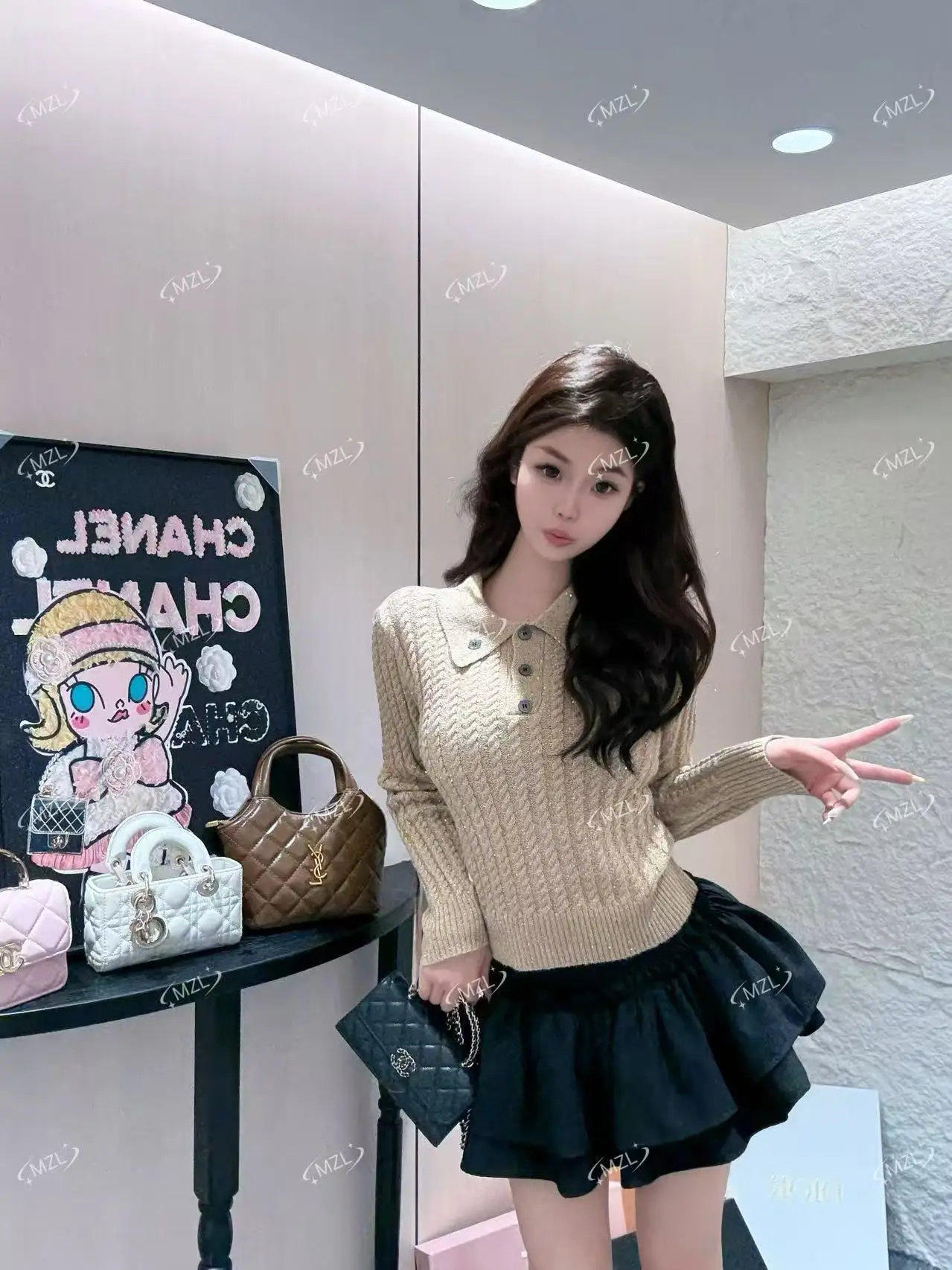 

Loose Fit Polo Collar Knitted Twist Sweater Women's Autumn Winter Cashmere Soft Woolen Long Sleeve Top Casual Pullovers C59