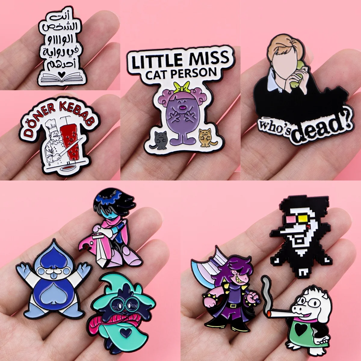 Anime Spiel Figur Emaille Pins Lustige Cartoon Zitate Brosche Revers Pin Abzeichen auf Rucksack Kleidung Zubehör Mode Schmuck Geschenke