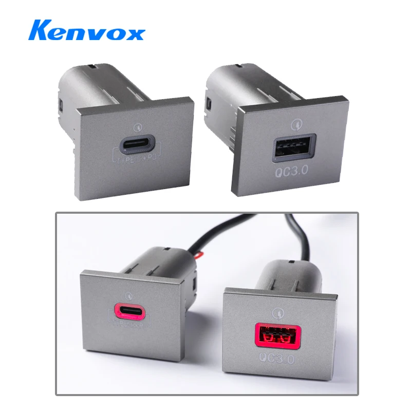 12V/24V Car Phone Charger Socket Double QC3.0 Type C PD USB Charging Port Power Adapter For Ford Focus 2004-2011 mk2 Accessories