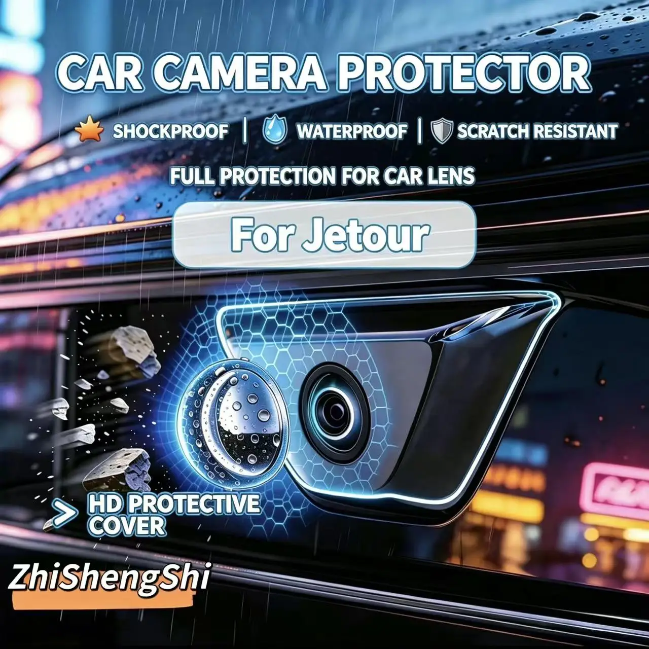 For Jetour T2 Traveller Dashing X70 Plus X90 Plus 360°Rear View Camera Cover Anti-Scratch PC Film Waterproof Dustproof Protector